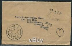 Ireland Cyprus Newspaper Wrapper Postage Due Rare Mark 1954