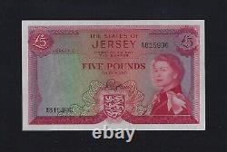 Jersey 5 Pounds 1963 P-9 AU-UNC RARE SIGNATURE UK Great Britain ENGLAND