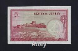 Jersey 5 Pounds 1963 P-9 AUNC RARE SIGNATURE UK Great Britain ENGLAND