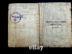 Jersey German 24 Hour Curfew Pass issued by Kommandant very rare 1943-45