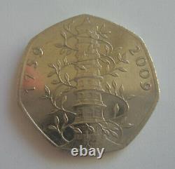 Kew Gardens 50p Coin, Genuine 2009 Circulated Rare