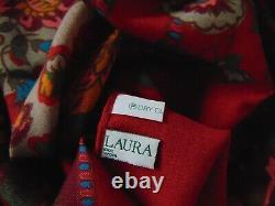 Laura Ashley Vintage 100% Wool Made in Great Britain Rare Wrap Scarf Shawl