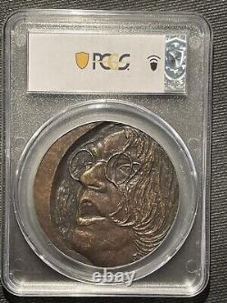 M010 Rare Great Britain 1985 Beatles John Lennon Cast Bronze Medal PCGS MS65