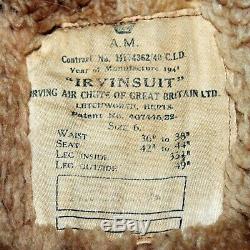 Made in 1941 VERY RARE RAF FLYING SUIT TROUSERS IRVINSUIT WWII sheepskin irvin