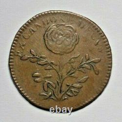 Mary II, medallic pattern farthing in copper, c. 1689, bust right/rose rare