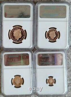 Ngc Pf70 Uc 2014 1st Struck Great Britain Gold Four Coin Sovereign Set-rare