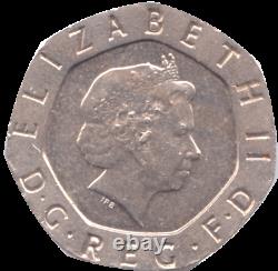 No Date British 20p Twenty Pence Coin Section of Shield Nice Condition RARE (B)