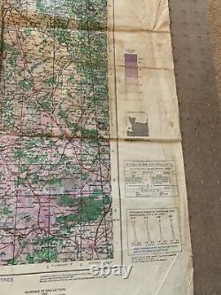 Original WW2 British Army Map 1943 Dated RARE NORMANDY! Cherbourg & Caen D-Day