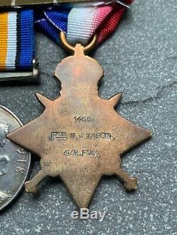 Original named WW1 British 1914 MONS STAR & Clasp Medal Trio complete rare set
