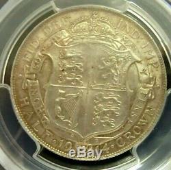 PCGS MS64 Gold Shield-Great Britain 1914 George V Silver 1/2 Crown ChoiceBU RARE