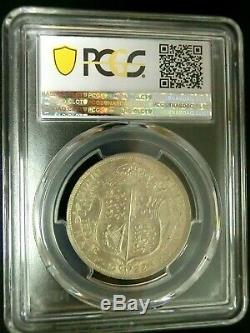 PCGS MS64 Gold Shield-Great Britain 1922 George V Silver 1/2 Crown ChoiceBU RARE