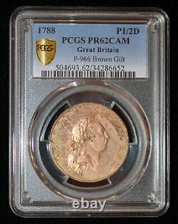 PCGS PR62 1788 Great Britain George III. Proof Pattern ½ Half Penny Rare