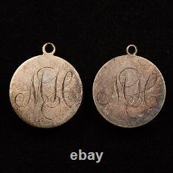 Pair of Love Tokens MH Script on Great Britain 3 Pence RARE Host Coin Y4820