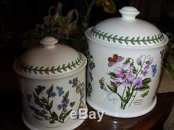Portmeirion Botanic Garden Set Of 2 Dome-lidded Jars Unused Very Rare Buy It Now