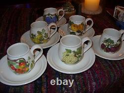 Portmeirion Pomona Set Of 6 Immensely Rare Motifs Demitasse Cups Buy It Now