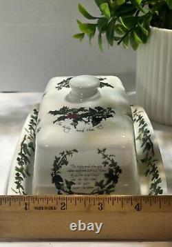 Portmeirion The Holly And The Ivy Covered Butter Dish Great Britain England Rare