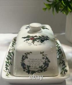 Portmeirion The Holly And The Ivy Covered Butter Dish Great Britain England Rare