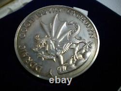 Prince Of Wales Investiture 1969 Hallmarked Piedfort Silver Medal Very Rare