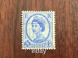 Queen Elizabeth Great Britain Coronation Stamp Rare, 4D Stamp, Used