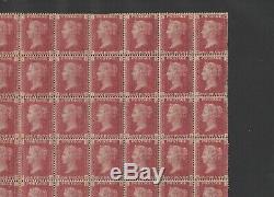 Queen Victoria Penny Red SG43 84 Mint Block Plate 123 CAT £4500++ Very Rare