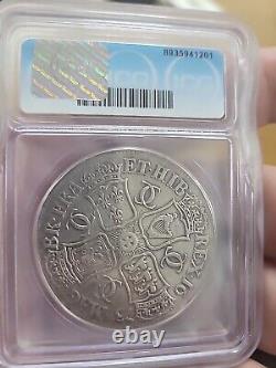 RARE 1673 ICG F DETAILS Charles II Crown Great Britain! Pete the Greek