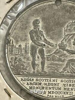 RARE 1822 Great Britain King GEORGE IV VISITS SCOTLAND MEDAL WHITE METAL UK
