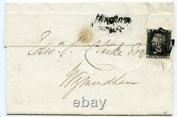 RARE 1840 cover from Norfolk with 1d black pl. 9 GE placed as a seal on reverse