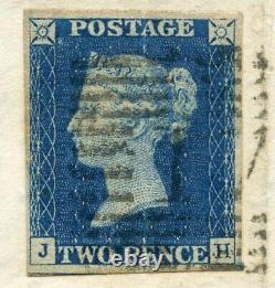 RARE 1844 cover with 2d blue pl 1, from Aberdeen with 1844 No 1 numeral in black