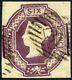 Rare 1854 Embossed 6d Violet Used. S. G. 61