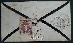 RARE 1880 Great Britain Mourning Cover ties 3 stamps London to USA Unclaimed