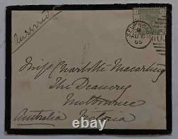 RARE 1885 Great Britain Mourning Cover ties 6d stamp Sevenoaks to Australia