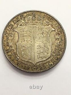RARE! 1925 Great Britain Half Crown. 500 Fine Silver. Key Date KM# 818.2