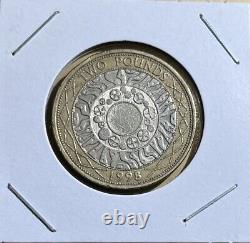 RARE 1998 UK Great Britain Elizabeth II 2 Pounds Coin