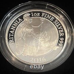 RARE 2016 Great Britain 1 oz. 999 Silver 2 PND Pf Britannia Coin Complete