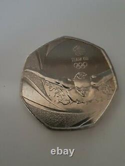 RARE 50P COIN TEAM GB RIO OLYMPIC SWIMMING 2016 Circulated Coin