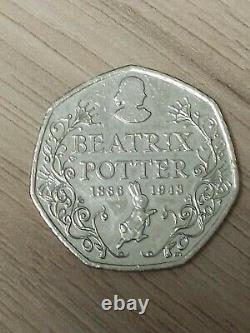 RARE BEATRIX POTTER Peter Rabbit 50p Coin (2016)