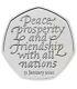 Rare Brexit 50 Pence Peace, Prosperity And Friendship With All Nations