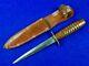 Rare British English Ww2 Fairbairn Sykes Wood Handle Fighting Knife With Sheath