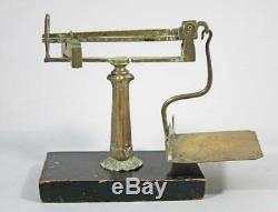 RARE EARLY 19thC SLIDING WEIGHT LETTER SCALE ANTIQUE POSTAL SCALE 1840 postage