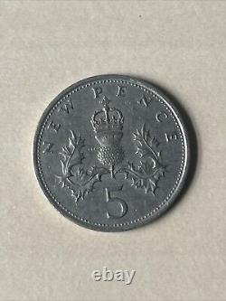 RARE Great Britain 5 New Pence 1970 Elizabeth II Coin