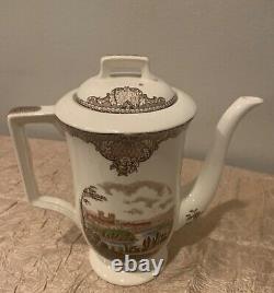 RARE Johnson Bros Old Britain Castles multicolor Teapot Crown Stamp great cond