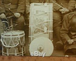 RARE OLIVE EDIS WW1 12th Reserve Btn Essex Regiment British Military Band Photo