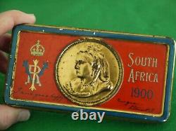 RARE Queen Victoria South Africa 1900 Boer War ARMY Chocolate Tin + CONTENT