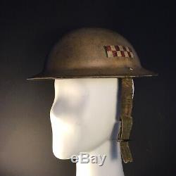 RARE WW2 British Argyll & Sutherland Highlanders Flashed Mk2 Tommy Helmet Desert