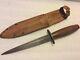 Rare Wwii Era Sykes With Wood Handle Dagger (knife) Unmarked Private