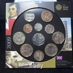 ROYAL MINT 2009 UK GREAT BRITAIN BU Coin Set Rare KEW GARDENS 50p