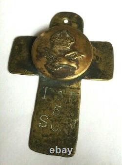 Raf 5 Squadron Officer's Brass Cross Of Protection World War Two Rare