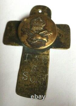 Raf 5 Squadron Officer's Brass Cross Of Protection World War Two Rare