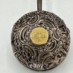 Rare 1718 Great Britain George I Gold 1/4 Guinea Coin In A Toddy Punch Ladle