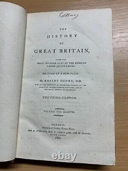 Rare 1800 History Of Great Britain 1216-1399 Robert Henry Vol 8 Book (p5)